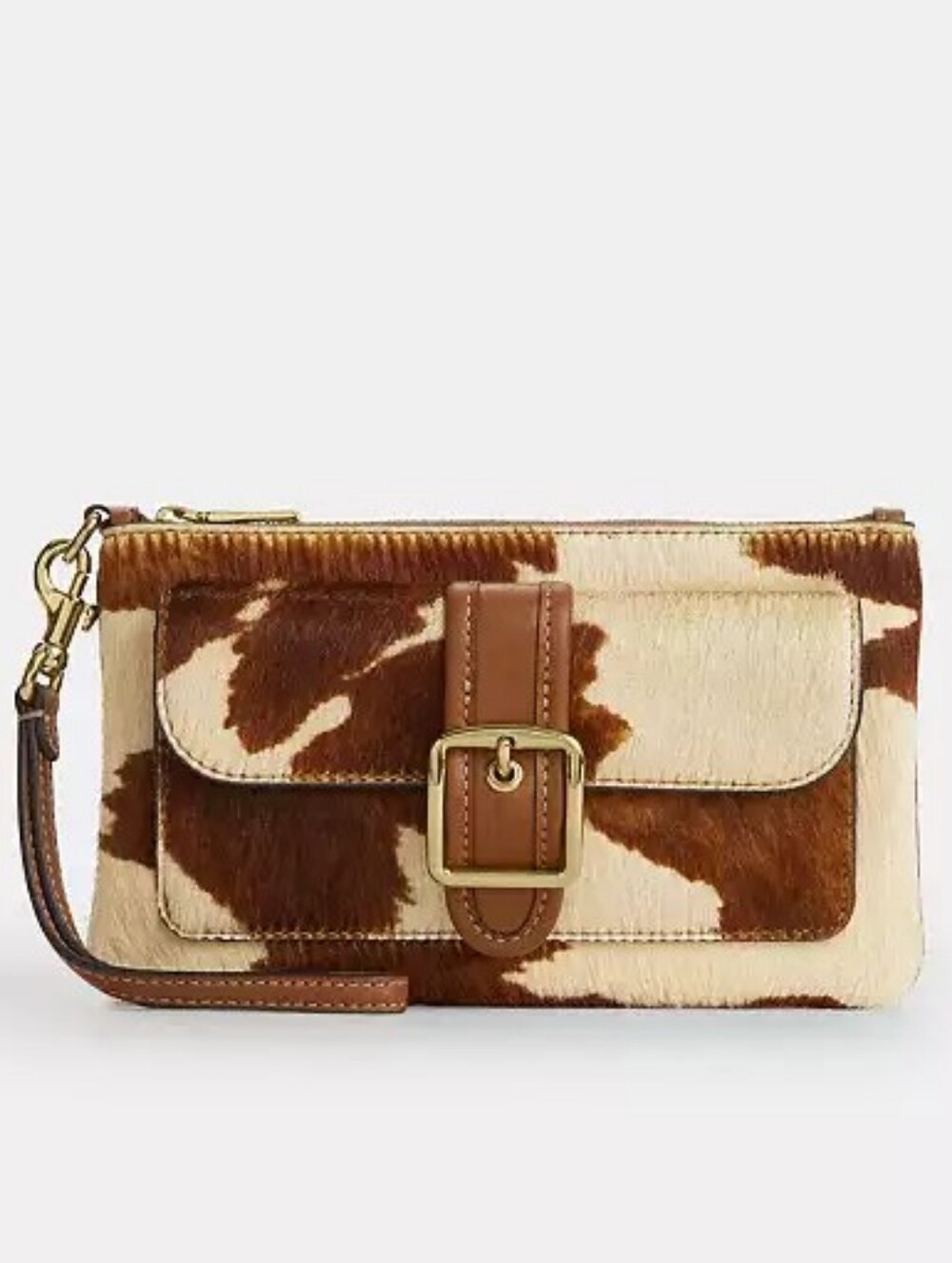 *NWT* COACH Ashton Wristlet In Haircalf With Cow Print
